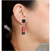 Украшения handmade. Livemaster - original item Bright rectangular earrings.. Handmade.