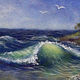 'Over the waves' Painting from wool, Pictures, Bryansk,  Фото №1