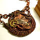 Copper wire wrapped Steampunk pendant. Necklace. IVA rainbow art. Online shopping on My Livemaster.  Фото №2