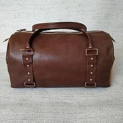 Сумки и аксессуары handmade. Livemaster - original item Leather travel bag with zipper. Handmade.