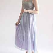 Одежда handmade. Livemaster - original item Skirt blue mesh long. Handmade.