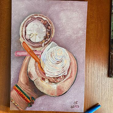Картина маслом Мороженое в кокосе. . Картины и панно ручной работы - Ярмарка Мастеров Картины и панно ручной работы. Ярмарка Мастеров - ручная работа Картина маслом Мороженое в кокосе. Handmade.