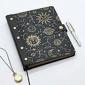 Канцелярские товары handmade. Livemaster - original item Handmade wooden notebook with leather spine 