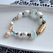 Украшения handmade. Livemaster - original item Bracelet with coral, agate, quartz, hematite. Handmade.