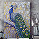 Oil painting on canvas Peacock. Painting with an animal abstractly, Pictures, Astrakhan,  Фото №1