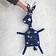 Синяя декоративная подушка милый жираф, Мягкие игрушки, Москва,  Фото №1
