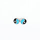 Order Yin-Yang EARRINGS with Turquoise. Small handmade stud earrings. ARIEL - MOSAIC. Livemaster. . Stud earrings Фото №3