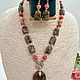 Заказать Украшения из натуральных камней. Унакит, коралл. Elena Moonlight Jewelry. Ярмарка Мастеров. . Серьги классические Фото №3