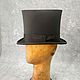 Black satin top hat ' C', Cylinder, St. Petersburg,  Фото №1