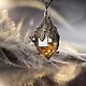 Pendant (pendant) copper bell. Natural Crystal Rutile quartz, Pendant, Bryansk,  Фото №1