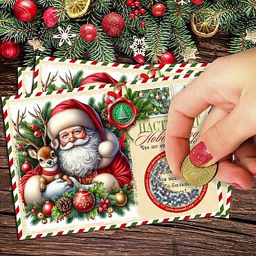 Подарки к праздникам ручной работы. Ярмарка Мастеров - ручная работа Скретч карточки с предсказаниями для детей. Handmade.