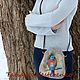 Сумка "Small bag with a pretty  bird" (gray). Классическая сумка. Татьяна Нестеренко (Netanya). Интернет-магазин Ярмарка Мастеров.  Фото №2