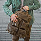 Кожаный мужской рюкзак, Спортивный рюкзак в военном стиле тил, Мужской рюкзак, Днепр,  Фото №1