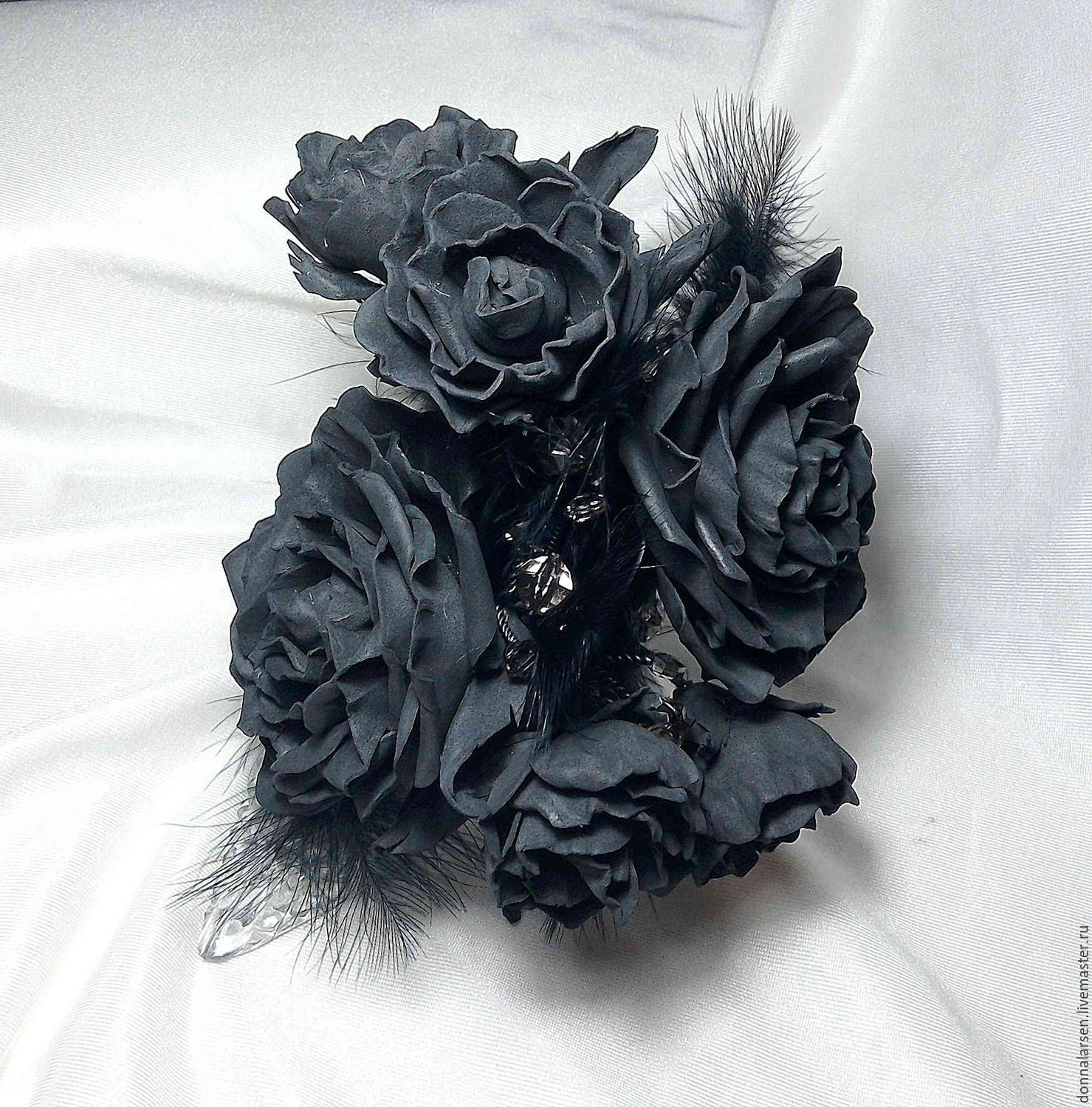 Заколка цветок, черная | Jewellery | Aксессуары | Burte Карнавальные костюмы