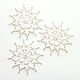 Серебристо-белые звёздочки-снежинки из бусин (набор из 3 шт.), Елочные игрушки, Москва,  Фото №1