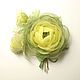 Order Brooch with flowers made of fabric Lemon-Olive Bouquet. ms. Decorator. Livemaster. . Brooches Фото №3