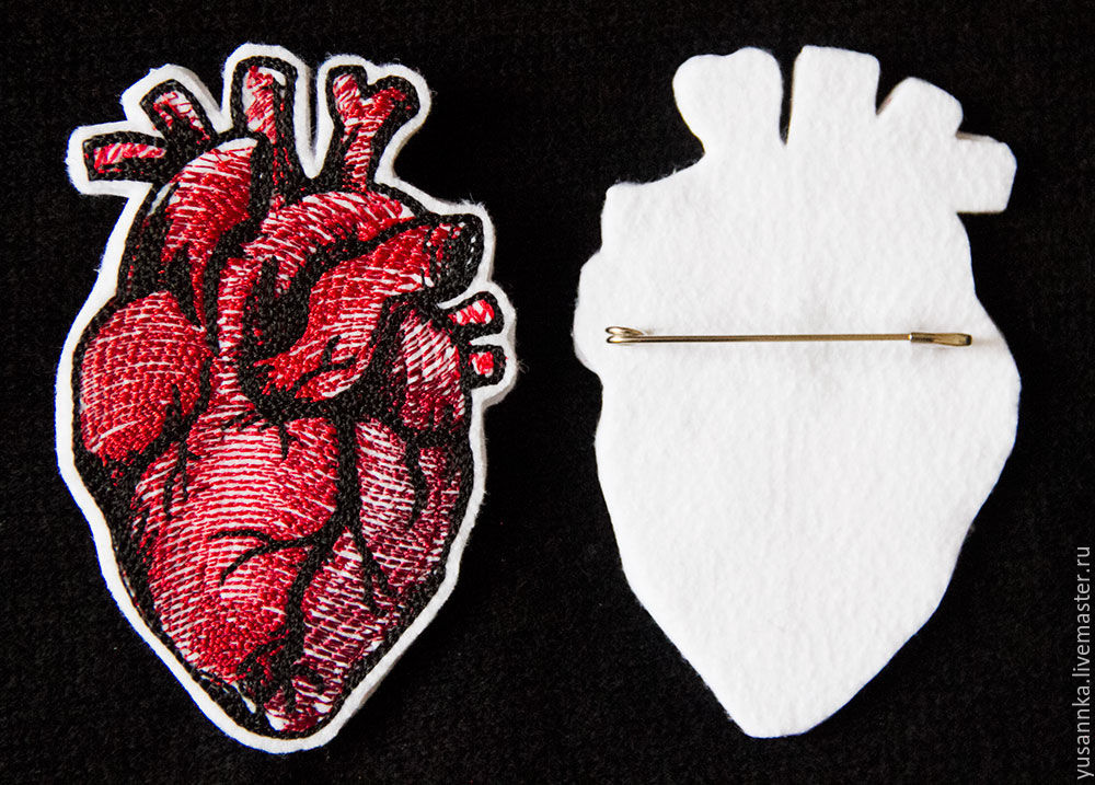 Вышивка гладью сердце анатомическое схема