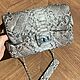 Women's grey leather bag made of python leather. Crossbody bag. ulijana-zijangirova. My Livemaster. Фото №6
