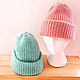 Order Mohair with silk hats . winter hat. Pink ,green, Tiffany colors. GemKnitDesign. Livemaster. . Caps Фото №3