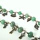 Bracelet of green aventurine pendants with bronze metal, Bead bracelet, Tula,  Фото №1