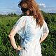 Авторская блуза "Голубой цветок" - нуновойлок и батик. Блузки. студия 'Радуга' Виктория. Ярмарка Мастеров.  Фото №6