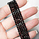 3 мм. Шпинель чёрная, нить, 37 см. Бусины. Валерия (flowerbead). Интернет-магазин Ярмарка Мастеров.  Фото №2