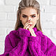 Заказать Пончо "Фуксия" вязаное спицами. Ручная работа. Knittessa. Ярмарка Мастеров. . Пончо Фото №3