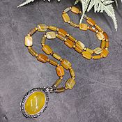Украшения handmade. Livemaster - original item Sautoire - A long necklace made of natural yellow agate. Handmade.