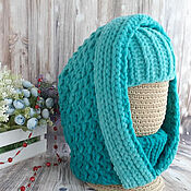 Аксессуары handmade. Livemaster - original item Bonnet on the head, knitted hood hood, bonnet cap, beanie hat. Handmade.