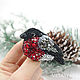 Order Bird bullfinch brooch embroidered with beads. vettochka. Livemaster. . Brooches Фото №3