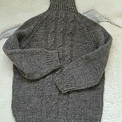 Мужская одежда handmade. Livemaster - original item Wool grey sweater 54-56. Handmade.