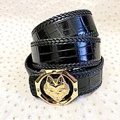 Аксессуары handmade. Livemaster - original item Belt made of genuine crocodile leather, in black color!. Handmade.