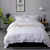 Для дома и интерьера handmade. Livemaster - original item Bed linen from stripe-satin-hotel line !. Handmade.