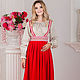 Заказать Sundress linen inframammary Orepa red. IVANKA/Odezhda v russkom stile (ivankaclub). Ярмарка Мастеров. . Sundresses Фото №3