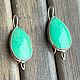 Серьги с я Хризопразом в мельхиоре. Серьги классические. Jeweller -Danil. Интернет-магазин Ярмарка Мастеров.  Фото №2