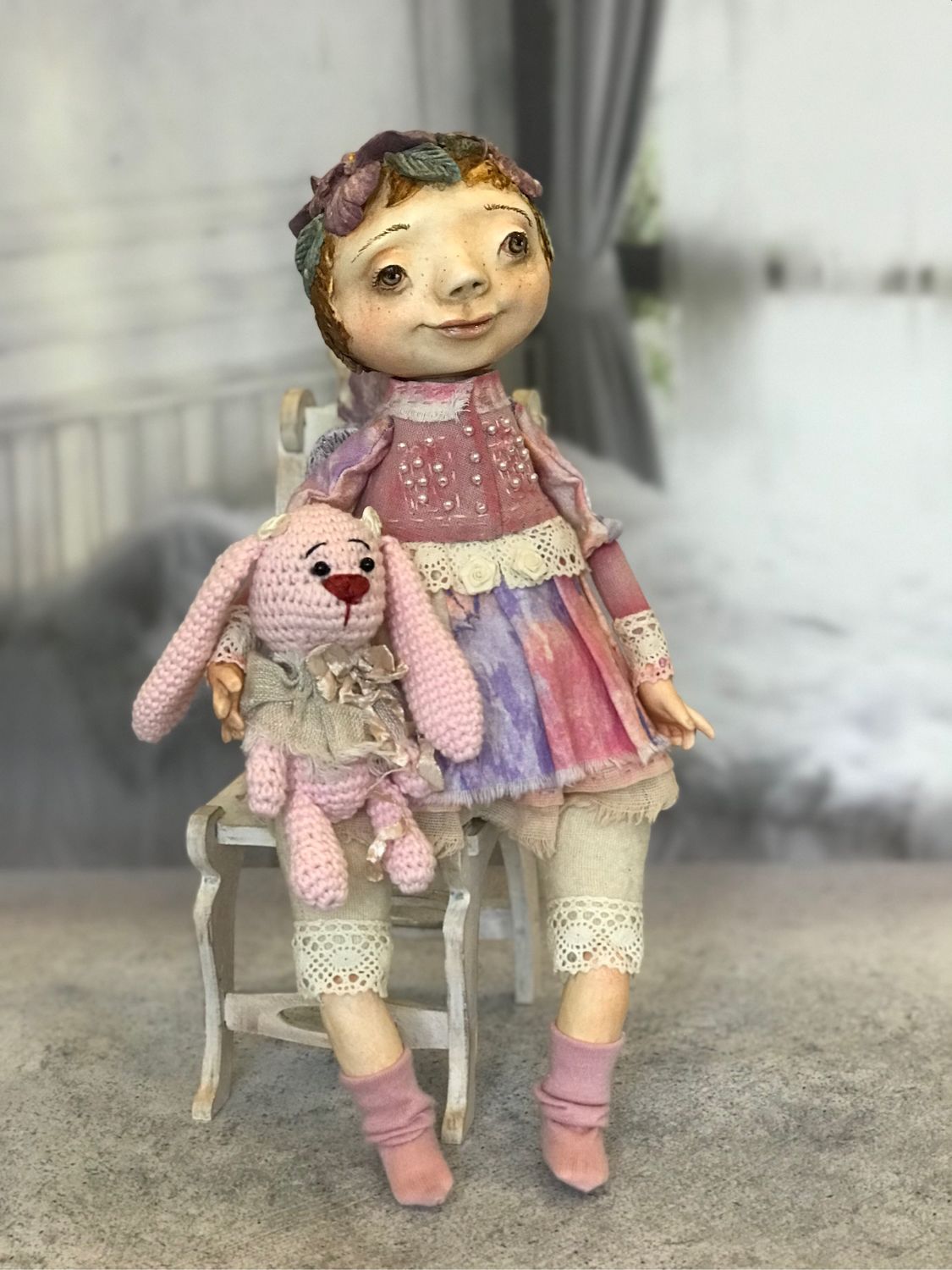 DIY Кукла из капроновых колготок, Сердечный Друг. Dolls of the stocking, Angel Heart.