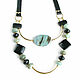 Black festive necklace 'Melody in the forest' necklace on the way out, Necklace, Moscow,  Фото №1
