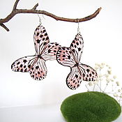 Украшения handmade. Livemaster - original item Transparent Butterfly Resin Earrings Pink Butterfly Earrings in Spot Boho. Handmade.