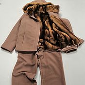 Одежда handmade. Livemaster - original item Jackets: Set of mink fur jacket and wool trousers. Handmade.