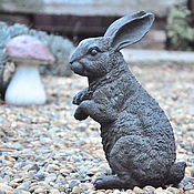 Дача и сад handmade. Livemaster - original item Rabbit black cast iron polystone symbol of the year 2023 bunny. Handmade.