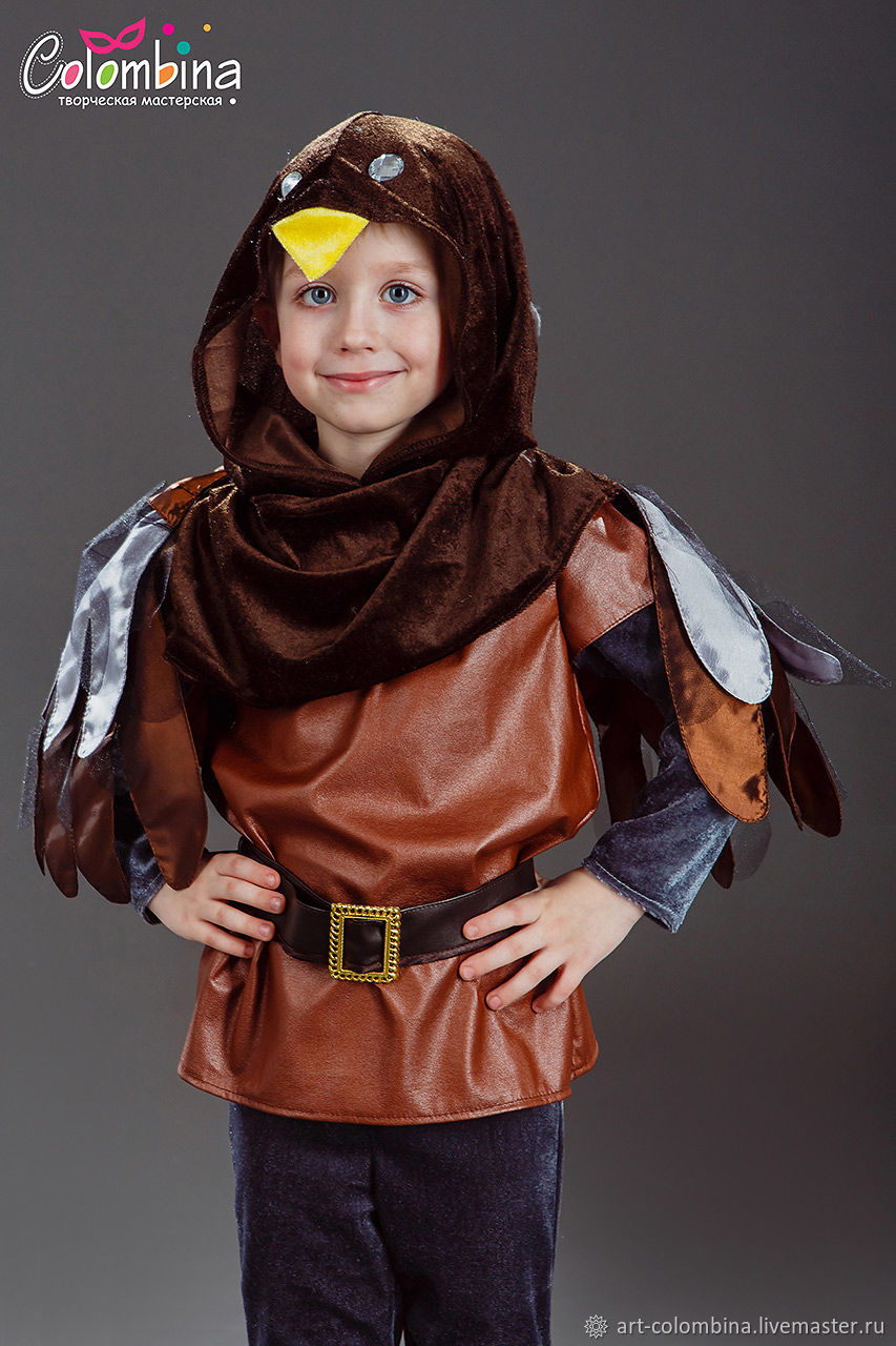 Детский карнавальный костюм воробья, костюм птицы воробья, детский костюм Воробей