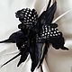 Brooch made of leather Black orchid, Brooches, Moscow,  Фото №1
