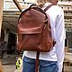 Рюкзак коричневый кожаный из итальянской кожи, мужской рюкзак. Рюкзаки. Remeslo Brand. Ярмарка Мастеров.  Фото №5