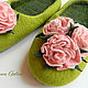 women's felted Slippers 'Rosa Miniature'. Slippers. Komarova Galina rusvoilok. Online shopping on My Livemaster.  Фото №2