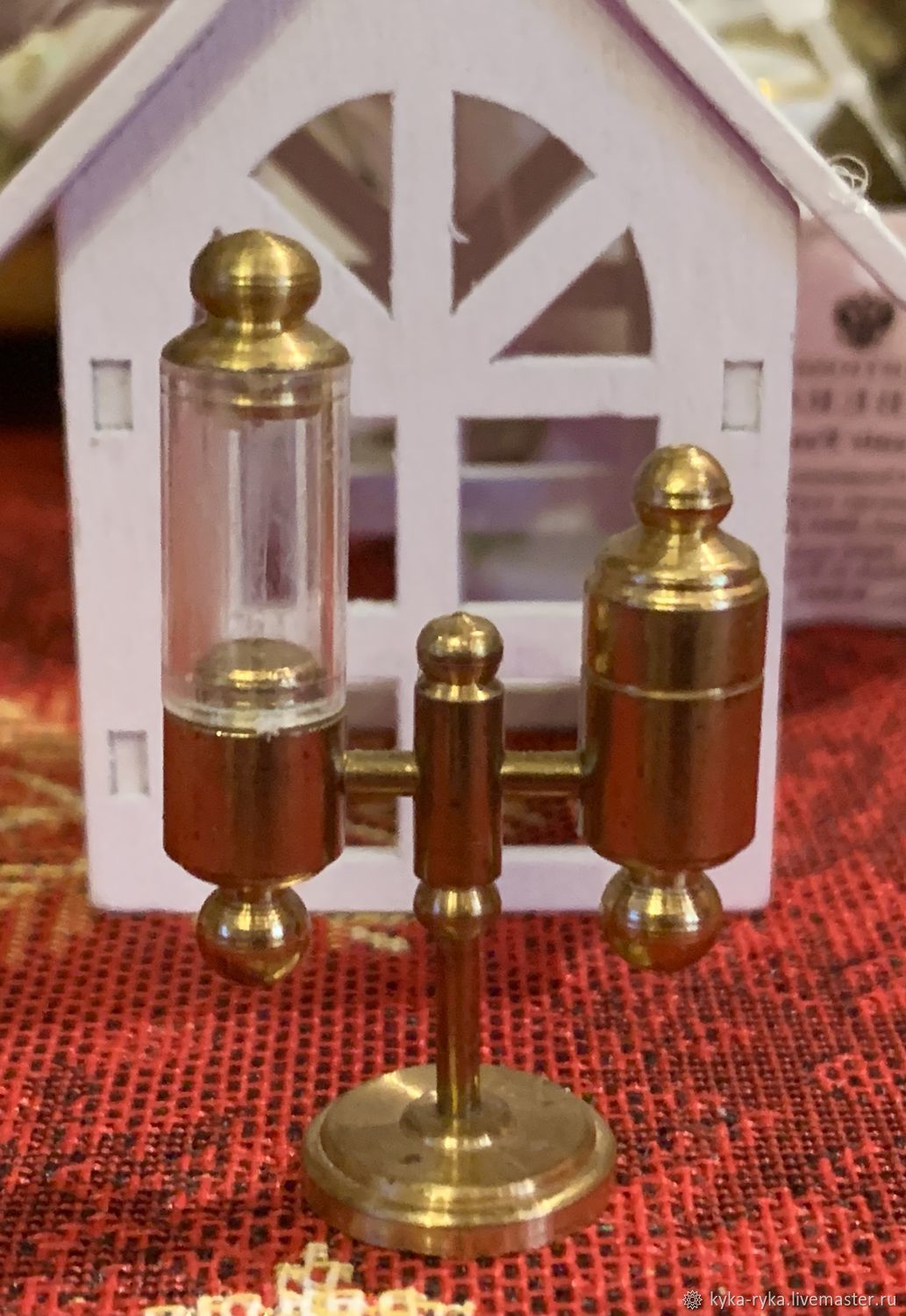 Винтаж: ГЕРМАНИЯ/Коллекционная миниатюрная настольная лампа,латунЬ ...