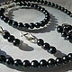 Jewelry set with natural black pearls, Jewelry Sets, Moscow,  Фото №1
