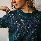 Одежда handmade. Livemaster - original item Custom Cosmos T-shirts. Tardis Doctor Who T-Shirt Painting. Handmade.