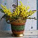 Букет Весна. Веточки мимозы. Композиции. Лен-то-Цвет   Татьяна Косова. Ярмарка Мастеров.  Фото №4