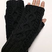 Аксессуары handmade. Livemaster - original item Isabel mittens, black,M. Handmade.