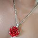 Coral 'Red rose' pendant Silvering. Pendants. Rimliana - the breath of the nature (Rimliana). My Livemaster. Фото №5